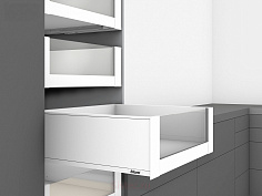 legrabox pure c, высокий внутренний, панель с низкой/высокой вставкой, 350 мм, белый шелк