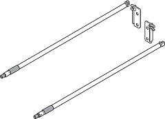 релинг к tandem/movento 450мм, хром, к-т из 2 рел.+2 zrr8000