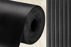 unionplast. коврик резиновый  шир.480 , l=30 м черный с тиснением в полоску