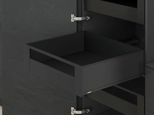 фото внутренний legrabox pure c,высокий, панель с релингом,500 мм,черный матовый