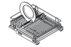 выдвижная сушка в базу 450 мм, алюминиевый поддон, без креплений к фасаду