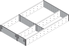 orga-line комплект разделителей (частичное заполнение), tandembox стандартный ящик, нд=500 мм, шк=400 мм, ширина=291 мм
