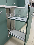 kesseböhmer диспенса джуниор слим 400 мм, h 640-728, арена классик, 2 полки, цвет титан, цвет дна серый (2606380102)
