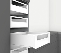 legrabox pure c,высокий внутр,панель с релингом,270 мм,белый шелк