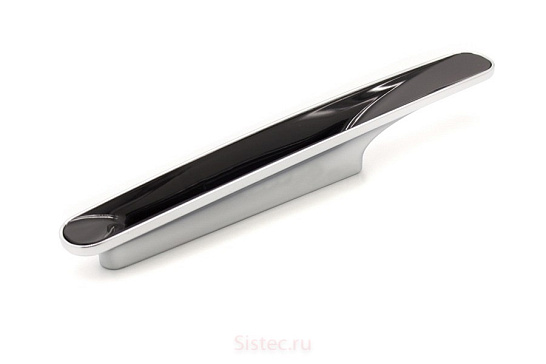 фото uu07-0096-g0004-p31 gamet. ручка cameleon (с  углублением), черный/хром, 96 мм