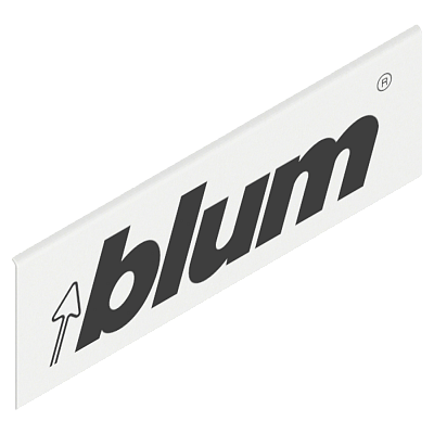 фото legrabox заглушка внешняя с лого blum симметричная, белый шелк