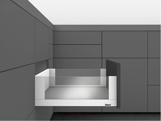 фото legrabox free c, высокий, 350 мм, белый шелк